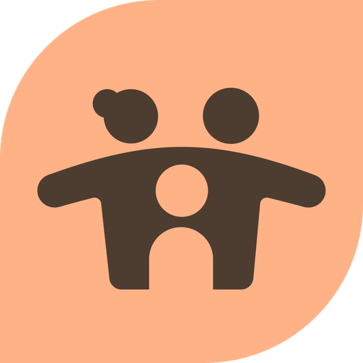 Setu logo: a parent with arms wrapped around two children